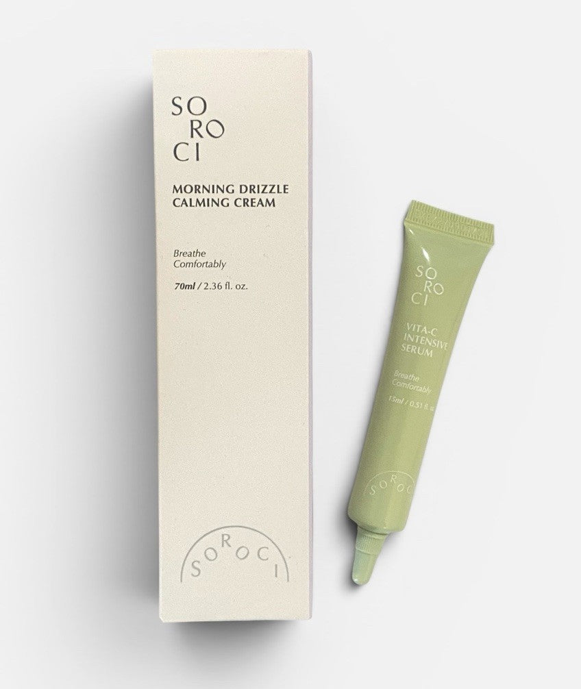Soroci Morning Drizzle Calming Cream & Vita C Intense Serum Korean Skincare