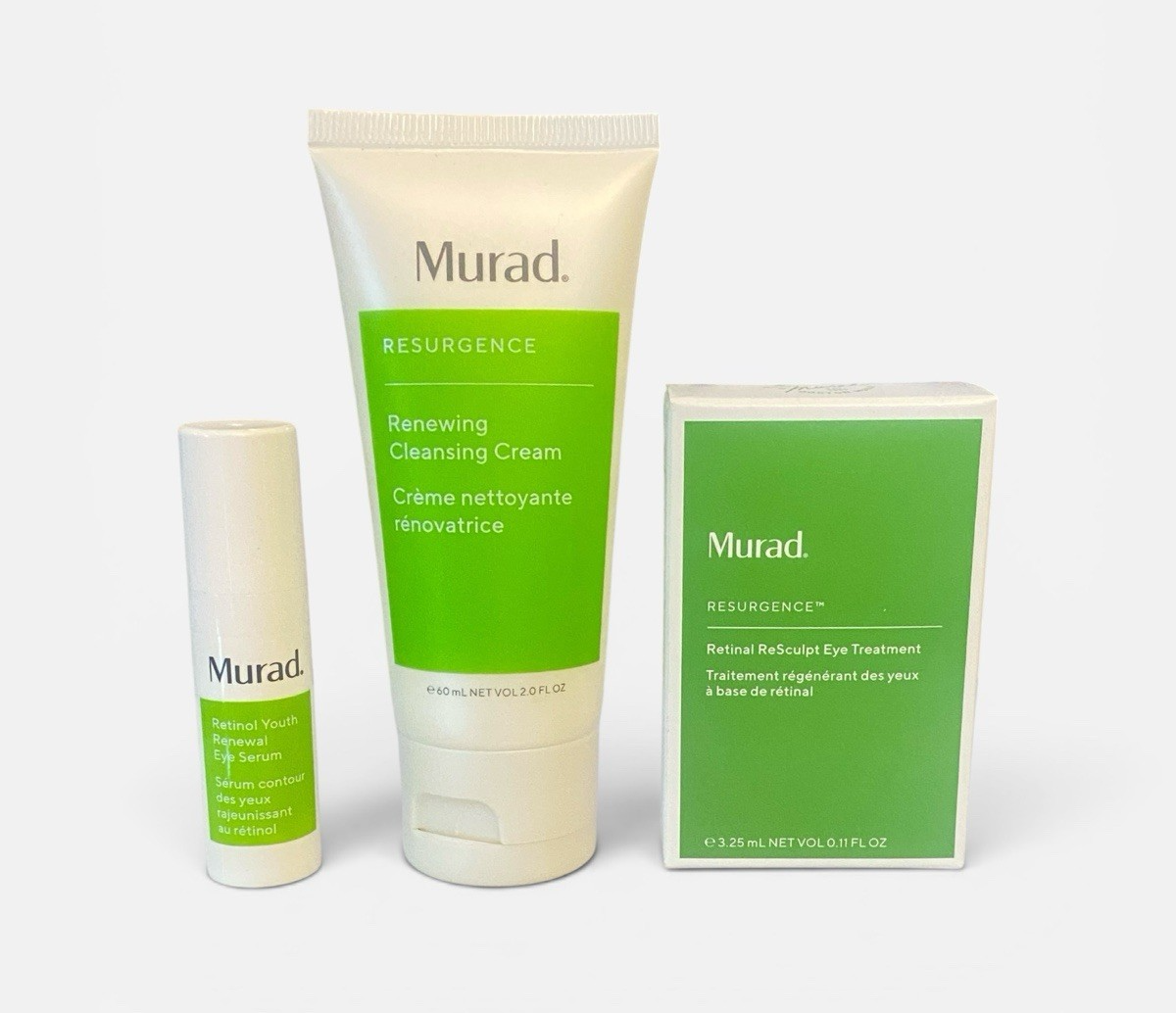 Murad 3- Piece RESURGENCE TRAVEL-SAMPLESIZED Set Cleanser, Eye Serum/Treatment