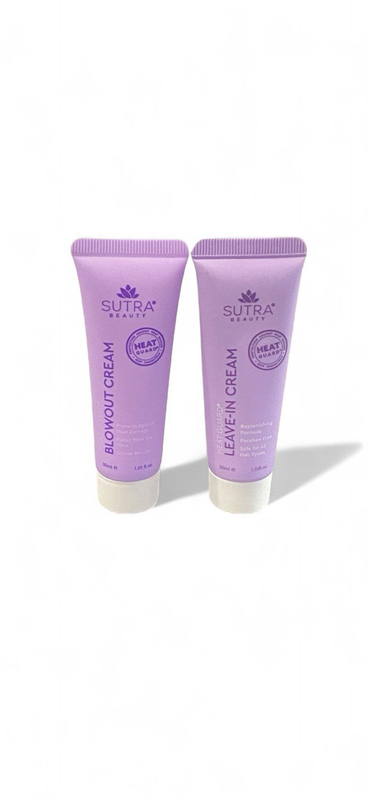 Sutra Beauty 2- Piece SAMPLE-SIZED Set Heat Guard Blowout & Leave in Cream NWOB
