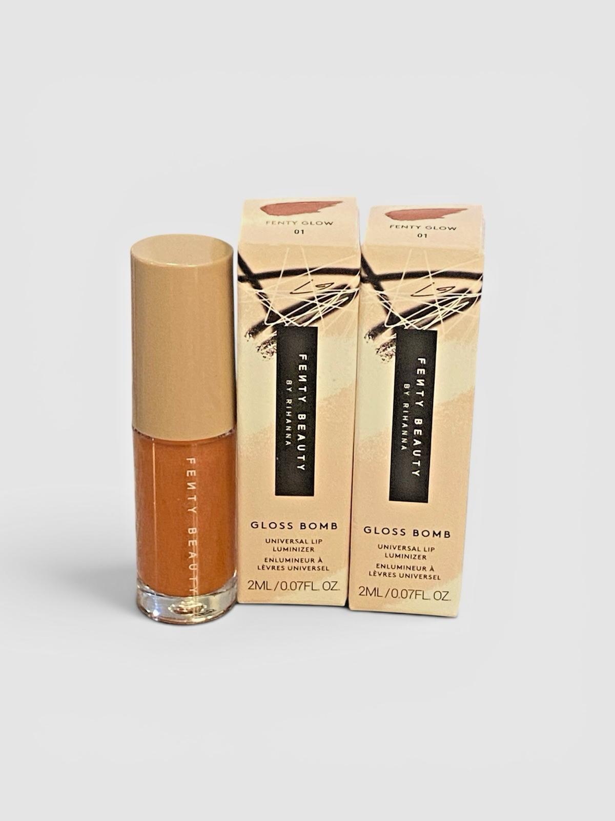 Fenty Beauty by Rihanna Gloss Bomb 01 Fenty Glow Travel Size x2