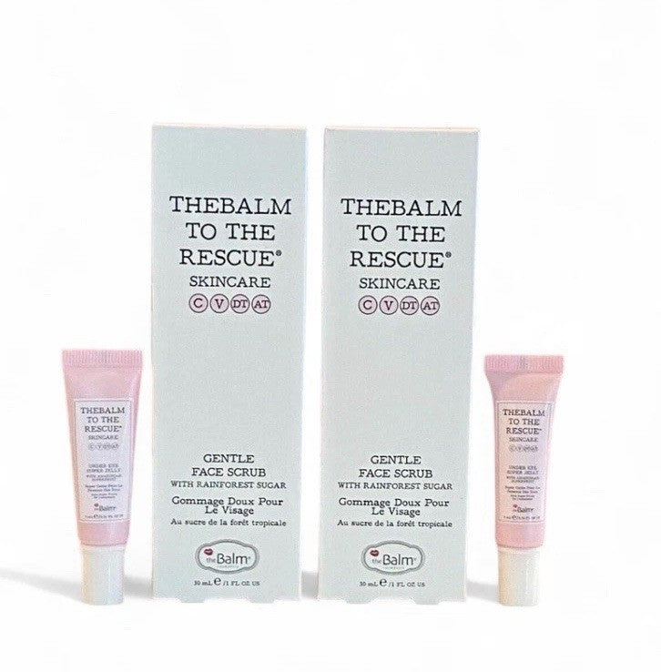The Balm To The Rescue Face Scrub FULLSIZE x2 & SAMPLESIZE Under Eye Jelly x2