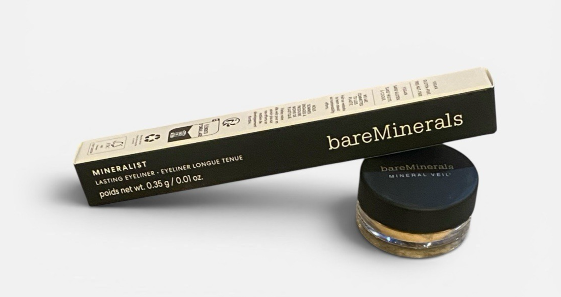 Bare Minerals FULLSIZE Mineralist Eyeliner ONYX + SAMPLE-SIZE Mineral Veil