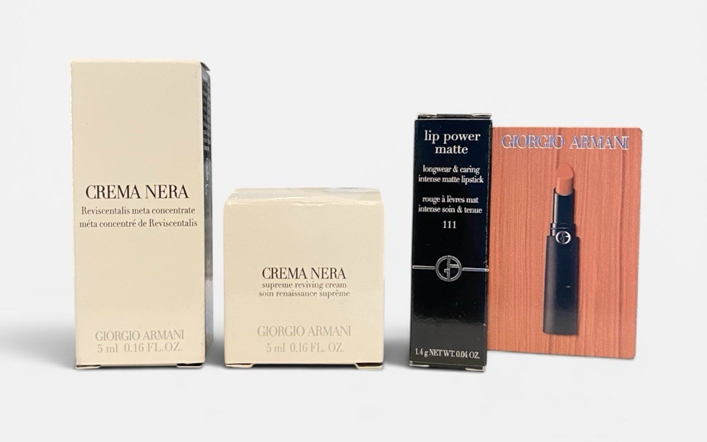 Giorgio Armani Sample/Travel-Sized Set Lipstick, Cream & Concentrate NWB
