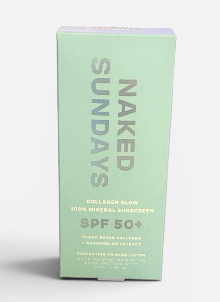 Naked Sundays Perfecting Priming Lotion Collagen Glow 100% Mineral Sunscreen