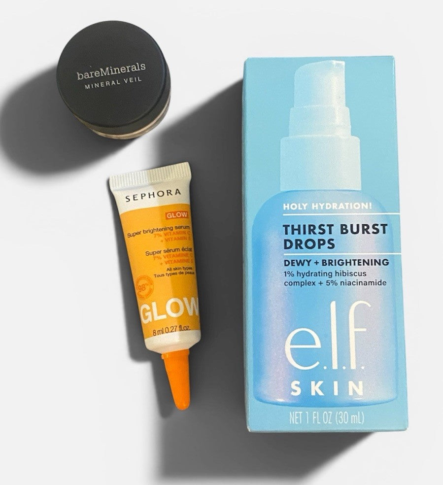 Elf Thirst Burst Drops, Sephora Primer & Bare Minerals 3- Piece Bundle Lot