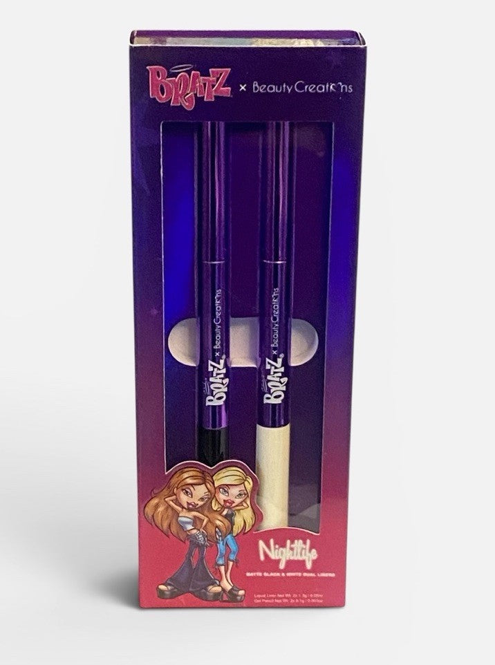 Beauty Creations x Bratz Girls Nite Out Nightlife Matte Black White Dual Liners