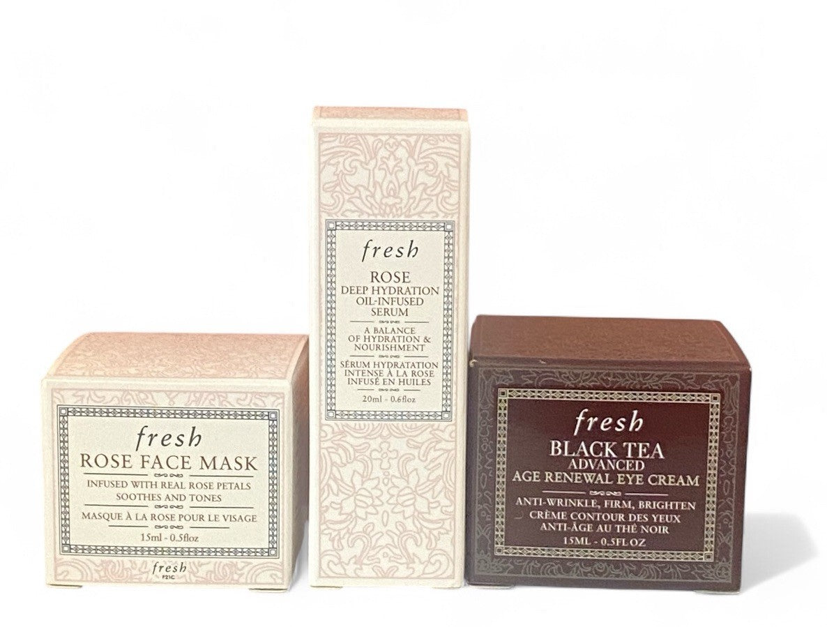 FRESH SKINCARE - FULLSIZE EYES CREAM + 2 SAMPLE-SIZED Serum & Mask NWB