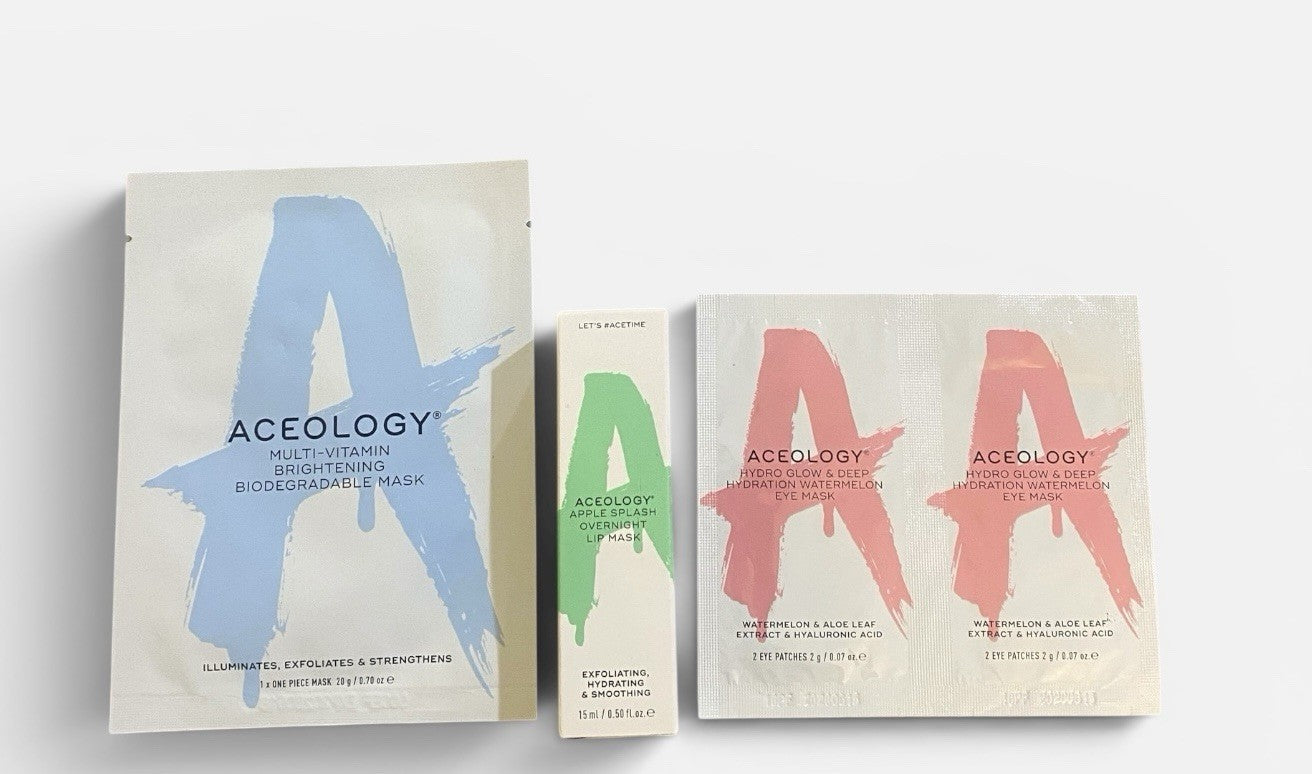 Aceology Skincare Mask Bundle- Face, Lip & Eye Masks