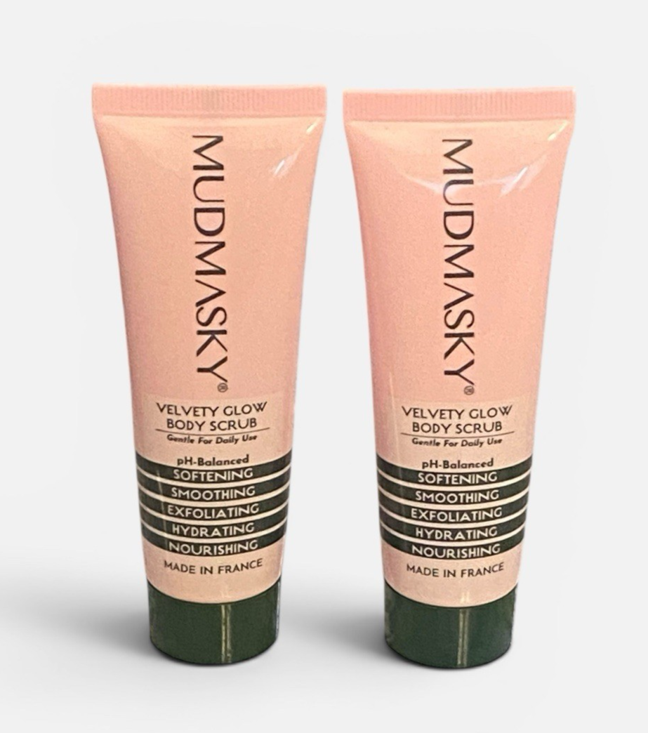 x2 Mudmasky Velvety Glow Body Scrub Deluxe Mini - NWOB Sealed