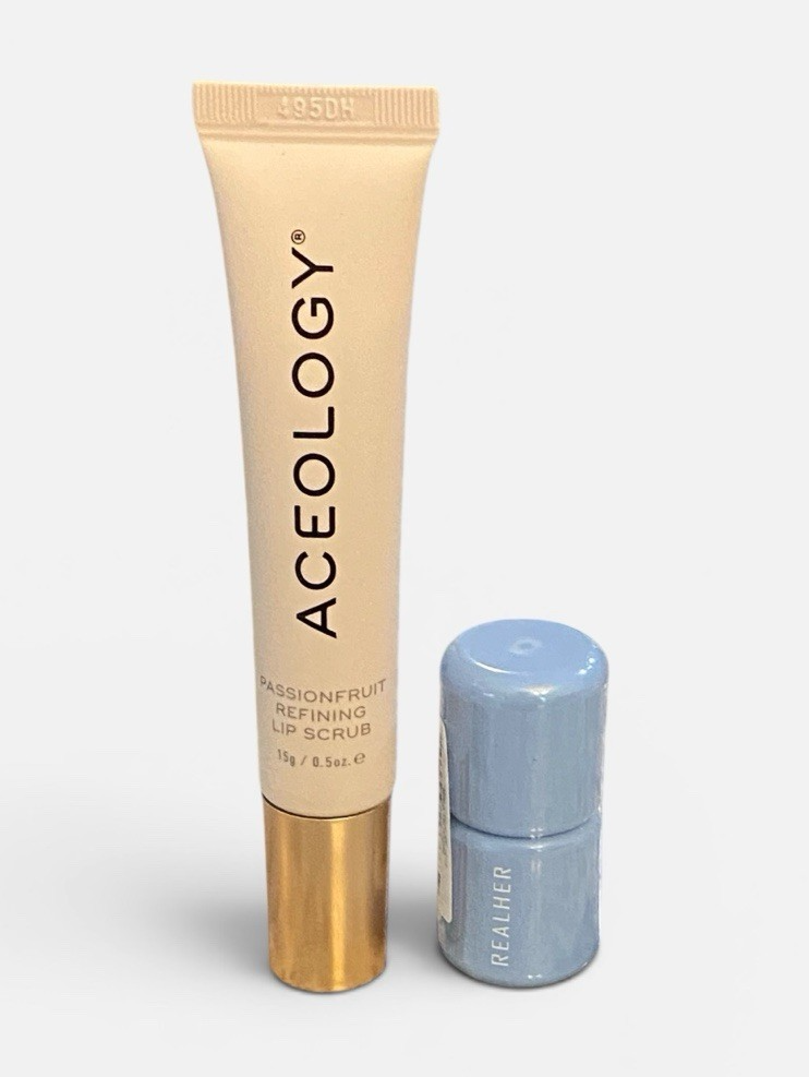 Real Her MINI Lipstick in BOLD & FULLSIZE Aceology Lip Scrub NWOB
